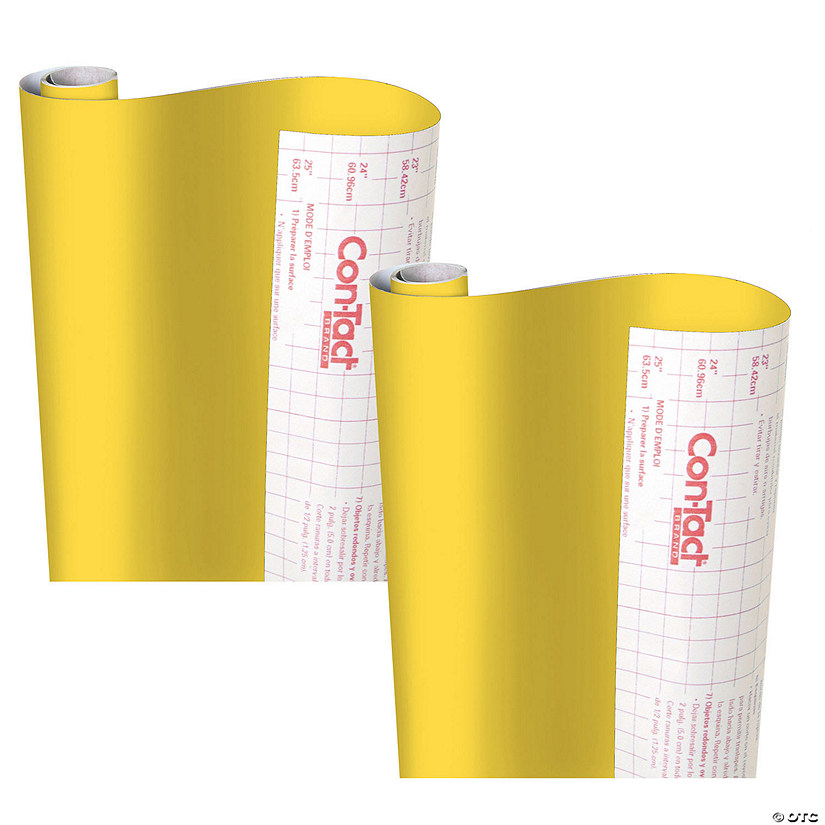 Con-Tact Brand Creative Covering Adhesive Covering, Yellow, 18" x 16 ft, Pack of 2 Image