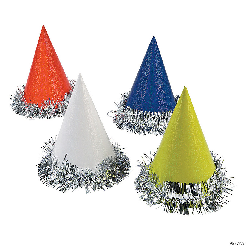 Cone Hats with Tinsel Assortment Oriental Trading