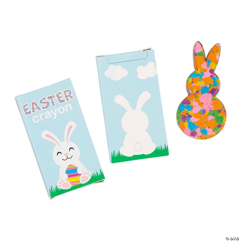 Confetti Easter Bunny Crayons in Box - 12 Pc. Image