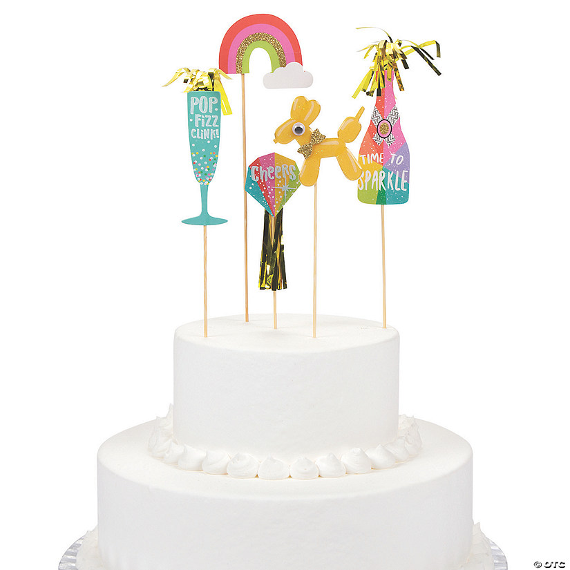 Confetti Party Cake Toppers - 5 Pc. Image