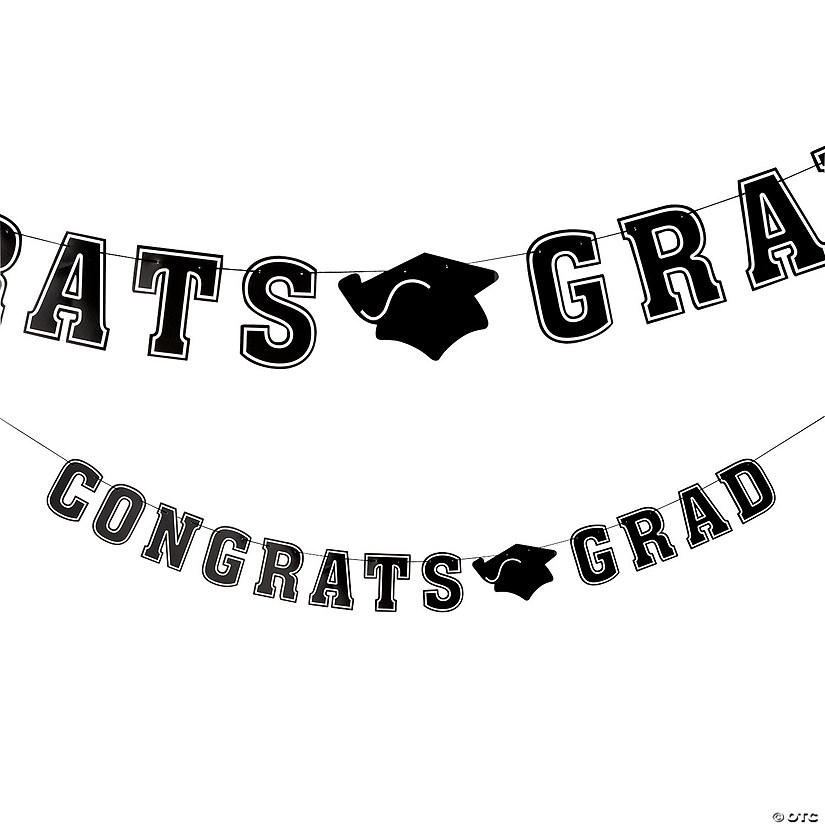 Congrats Grad Garland- Black Image
