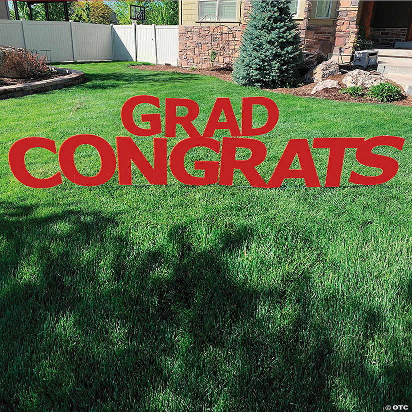 Congrats Grad Letters Yard Sign - 12 Pc. Image