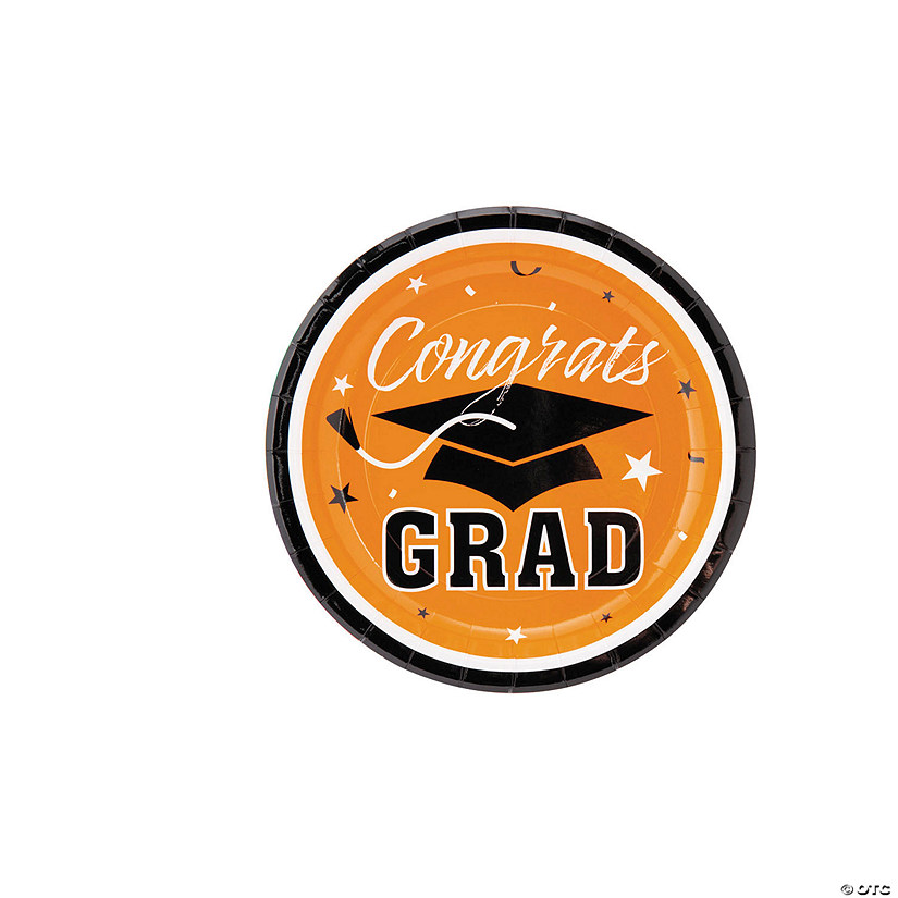 Congrats Grad Solid Color Paper Dessert Plates - 25 Ct. Image
