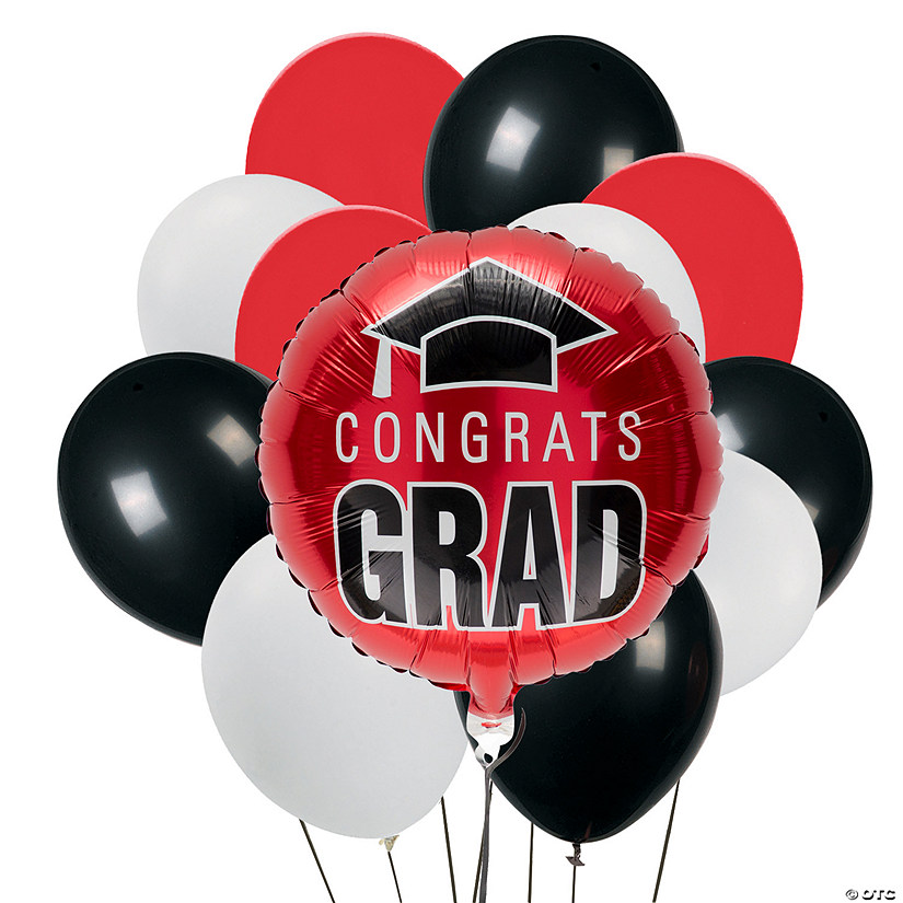 Congrats Graduation Red Balloon Bouquet - 40 Pc. Image
