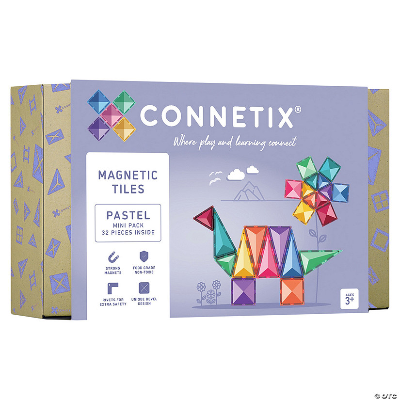 ConnetiProper Magnetic Tiles Pastel Mini Pack, 32 Pieces Image