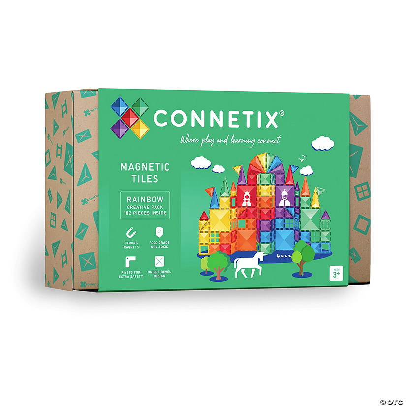 ConnetiProper Magnetic Tiles Rainbow Creative Pack, 102 Pieces Image