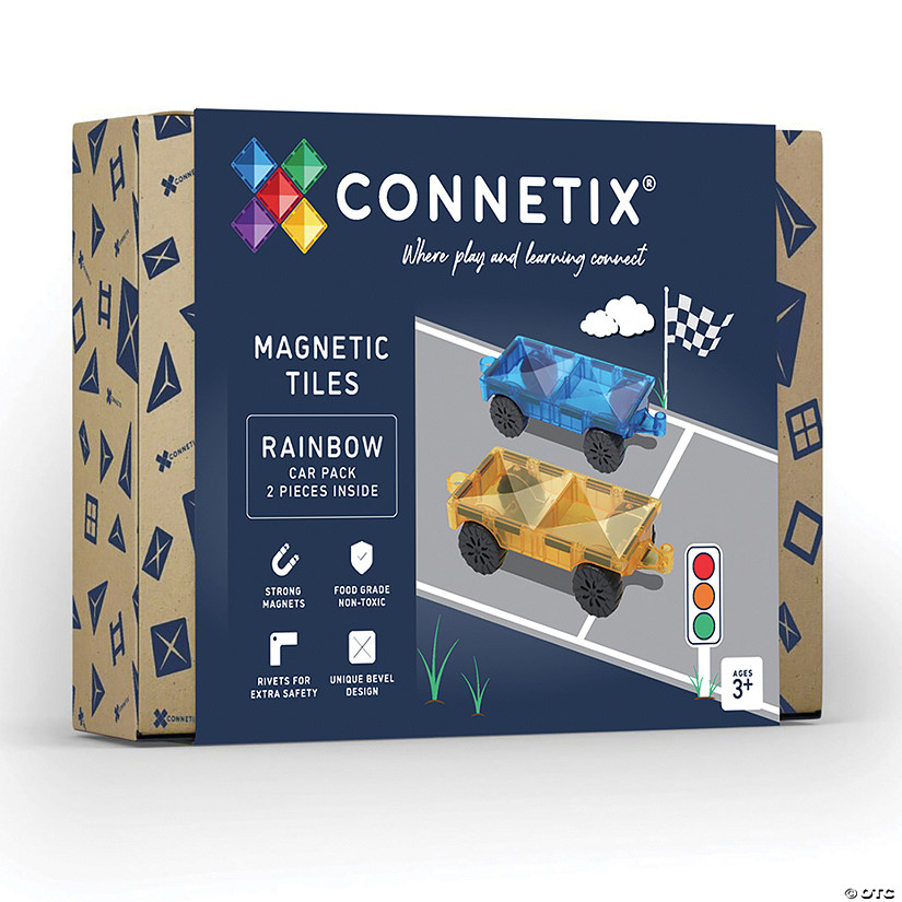 Connetix Rainbow Car Pack &amp;#8211; 2&amp;#8209;Piece Magnetic Vehicle Base Set Image
