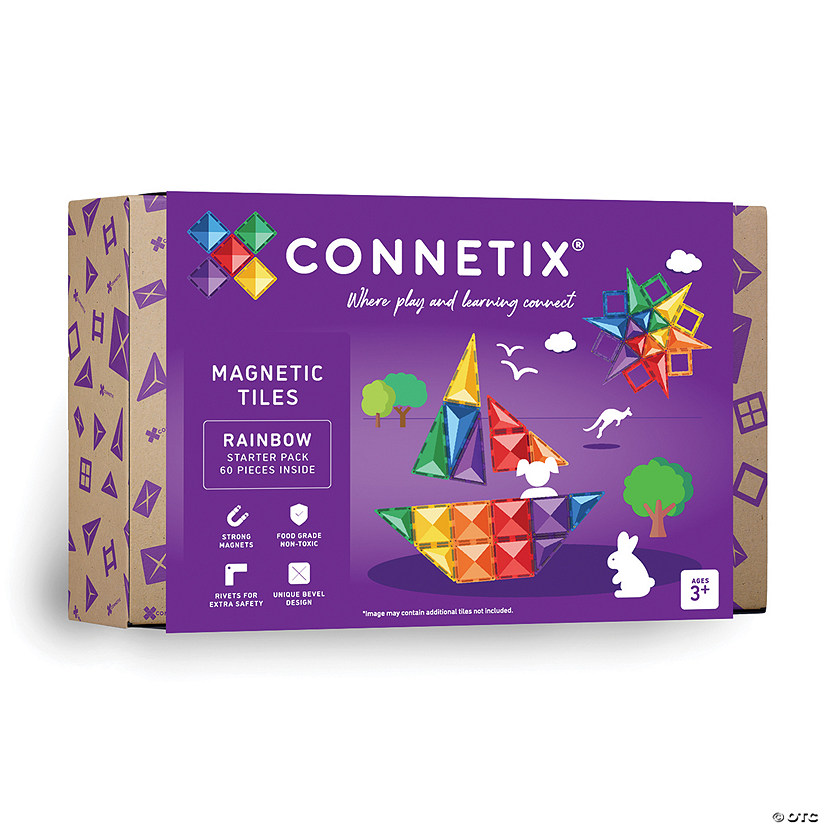 Connetix Rainbow Starter Pack &amp;#8211; 60&amp;#8209;Piece Magnetic Building Set Image