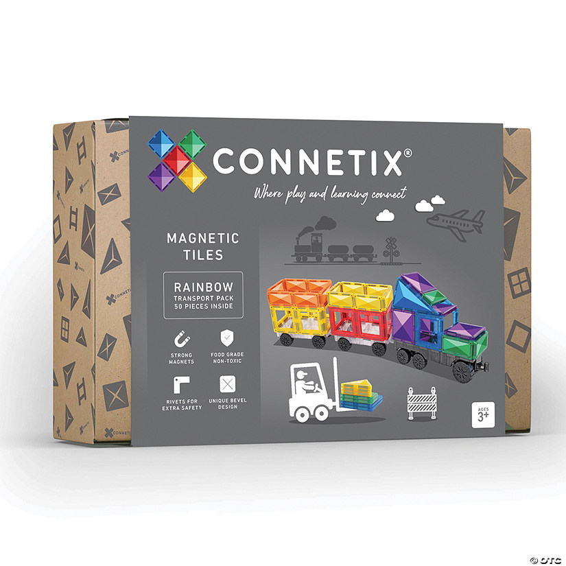 Connetix Rainbow Transport Pack &amp;#8211; 50&amp;#8209;Piece Magnetic Building Set Image