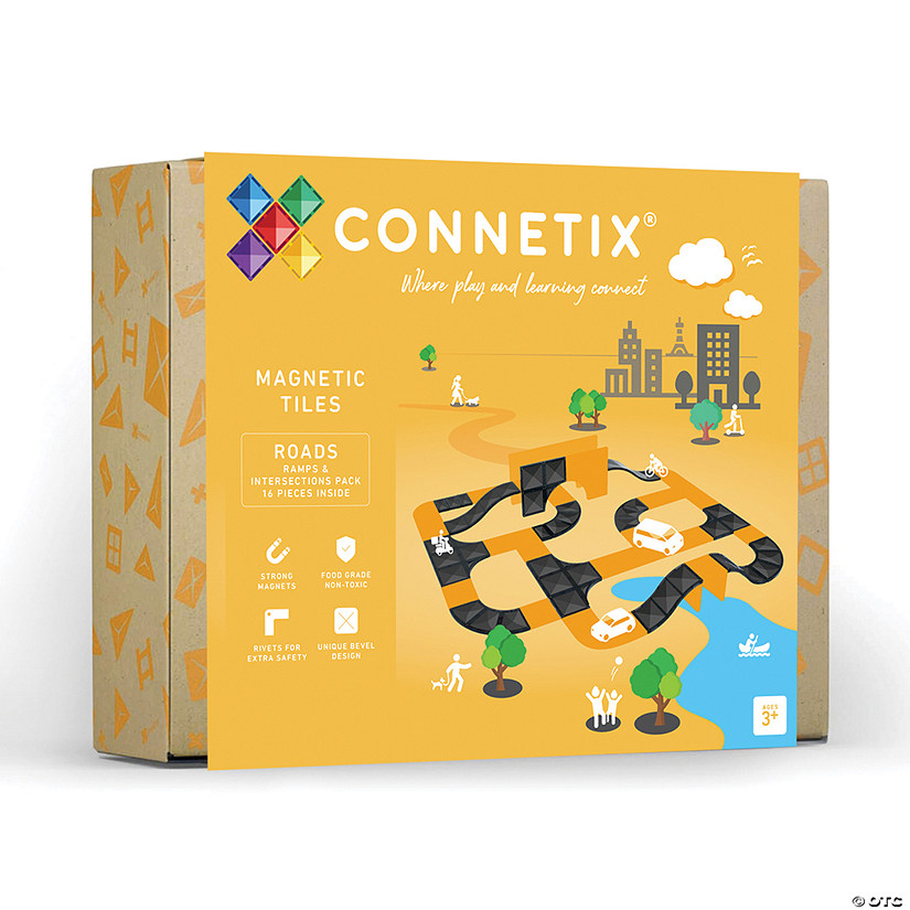 Connetix Ramps &amp; Intersections Pack &amp;#8211; 16&amp;#8209;Piece Magnetic Building Expansion Set Image