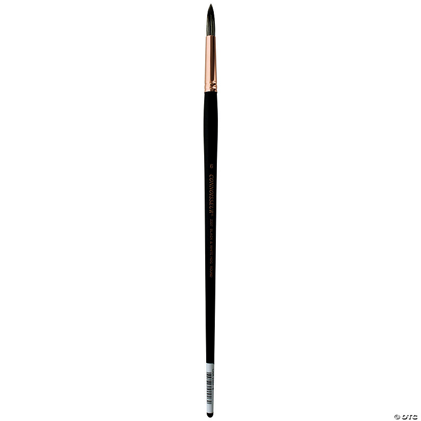 Connoisseur Black & White Hog Bristle Brush Long Handle Round #6&#160; &#160;&#160; &#160; Image