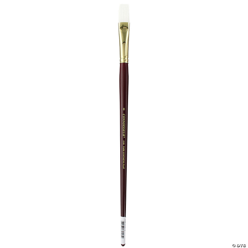 Connoisseur Pure Synthetic Bristle Brush Long Handle Flat #8&#160; &#160;&#160; &#160; Image