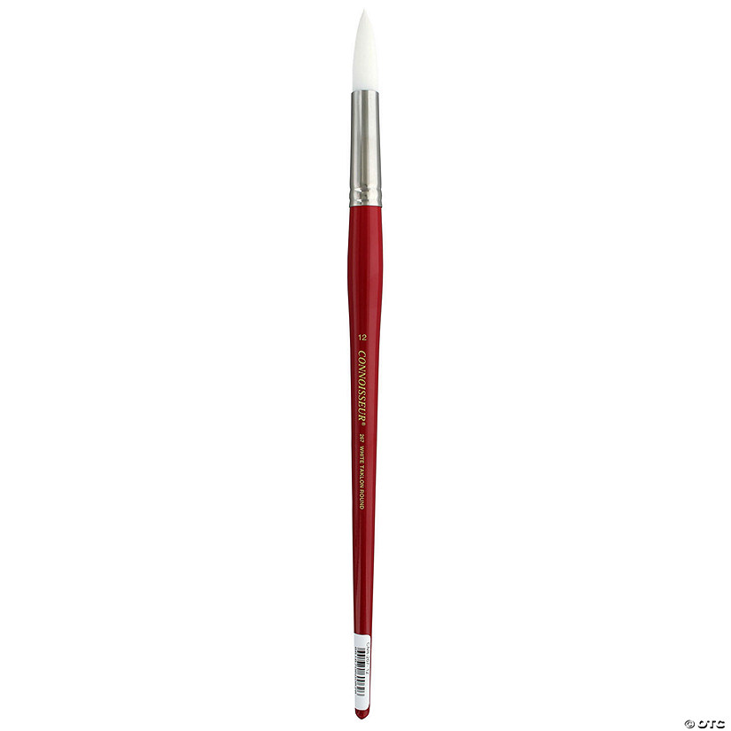 Connoisseur White Taklon Brush All Media Long Handle Round #12&#160; &#160;&#160; &#160; Image