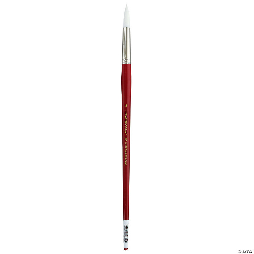 Connoisseur White Taklon Brush All Media Long Handle Round #8&#160; &#160;&#160; &#160; Image