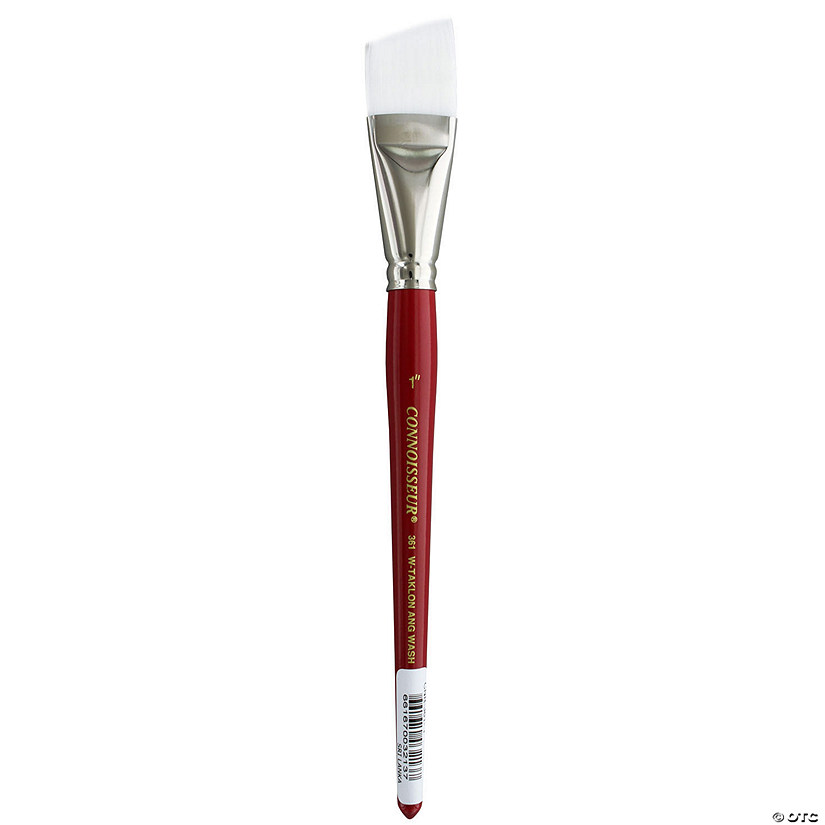 Connoisseur White Taklon Brush Short Handle Angular Wash 1"&#160; &#160;&#160; &#160; Image