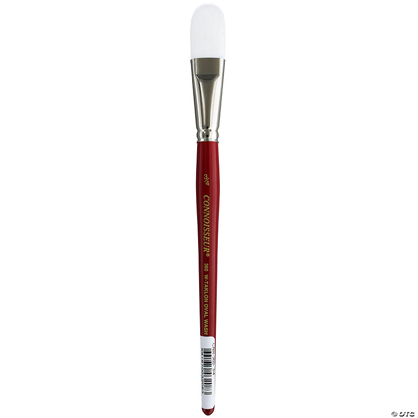 Connoisseur White Taklon Brush Short Handle Oval Wash .75"&#160; &#160;&#160; &#160; Image