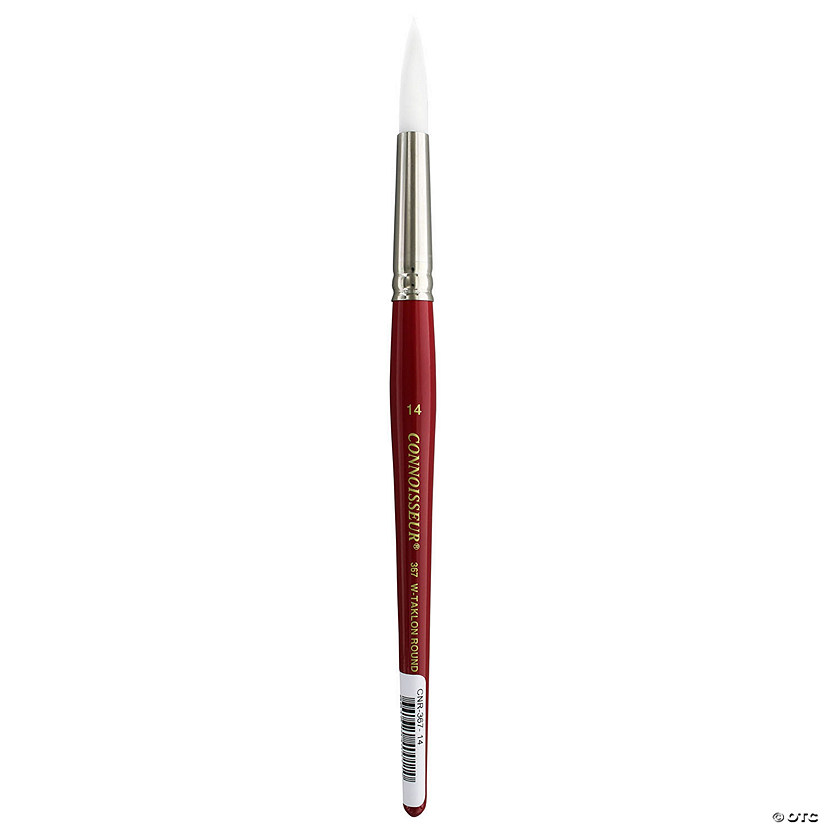 Connoisseur White Taklon Brush Short Handle Round #14&#160; &#160;&#160; &#160; Image