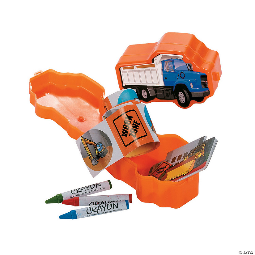 Construction Truck Stationery Pre-Filled Favor Containers - 12 Pc. Image