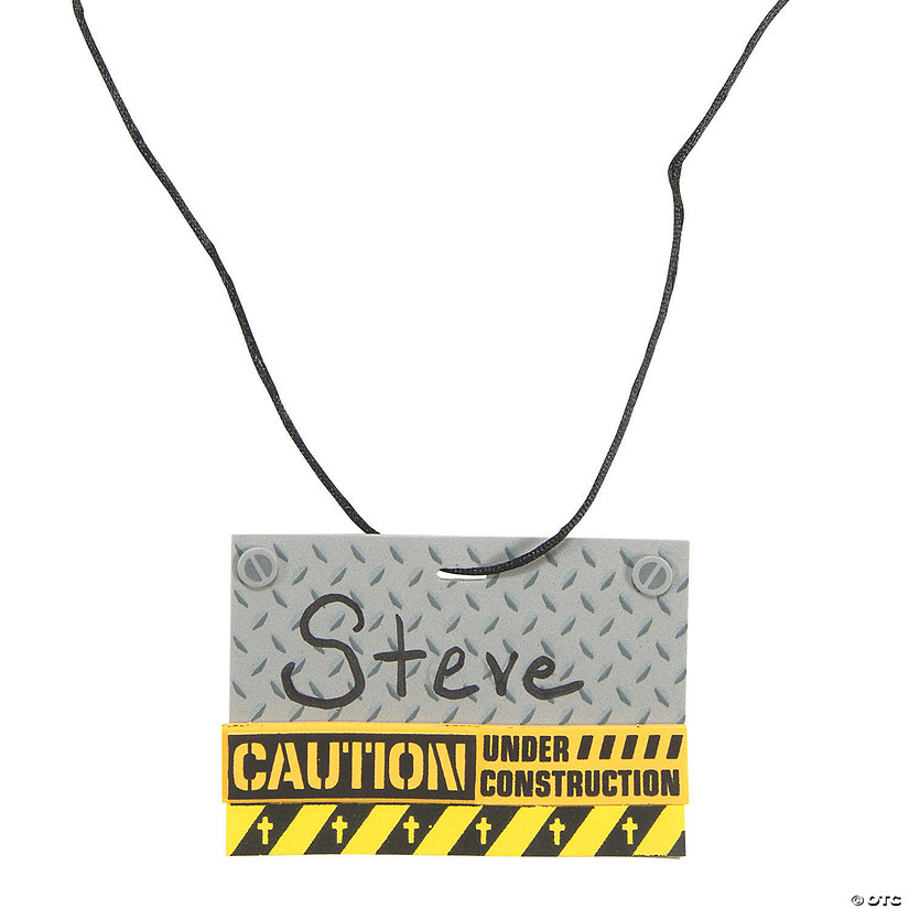 Construction VBS Name Tag Necklace Craft Kit - Makes 12 Image