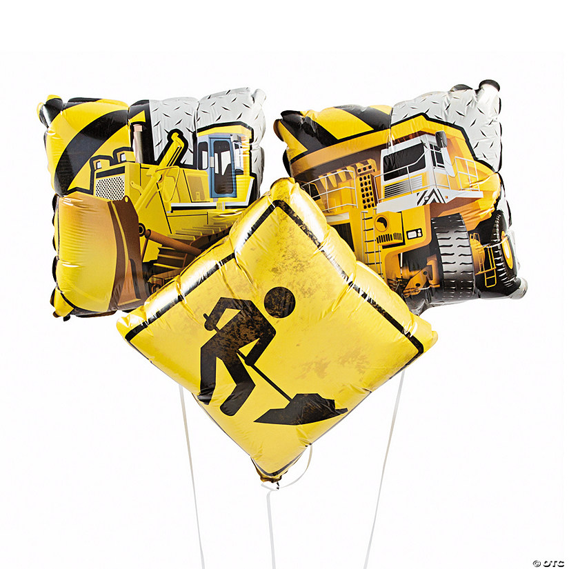 Construction Zone 18" Mylar Balloons - 3 Pc. Image