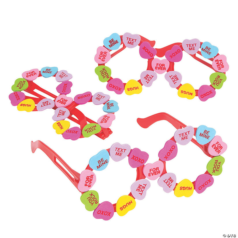 Conversation Heart Glasses 12 Pc. Oriental Trading