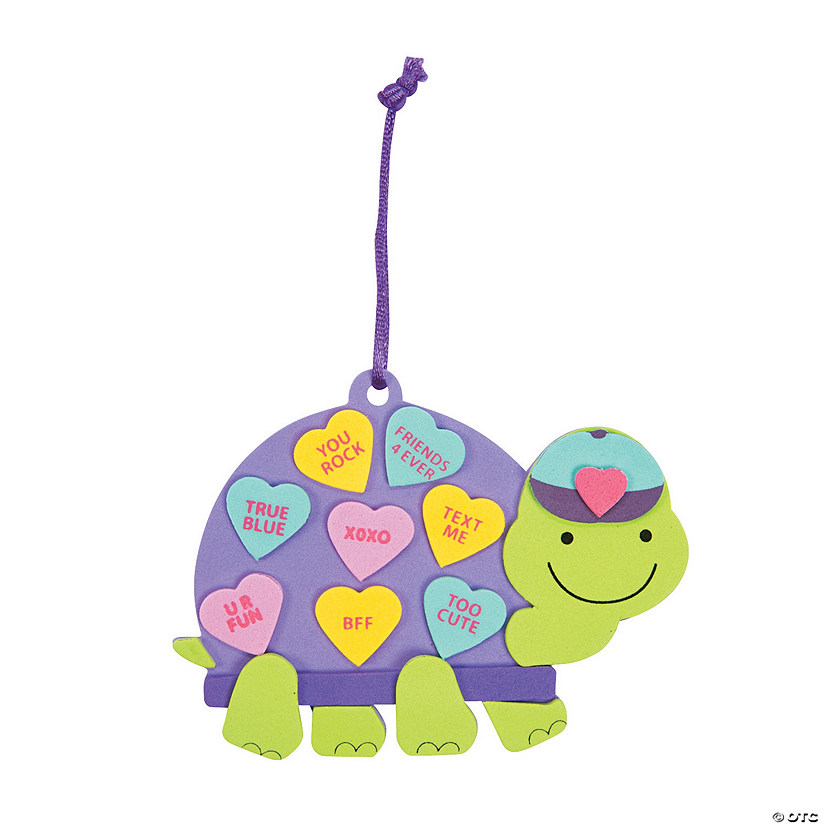 Conversation Heart Turtle Ornament Craft Kit - Makes 12 Image