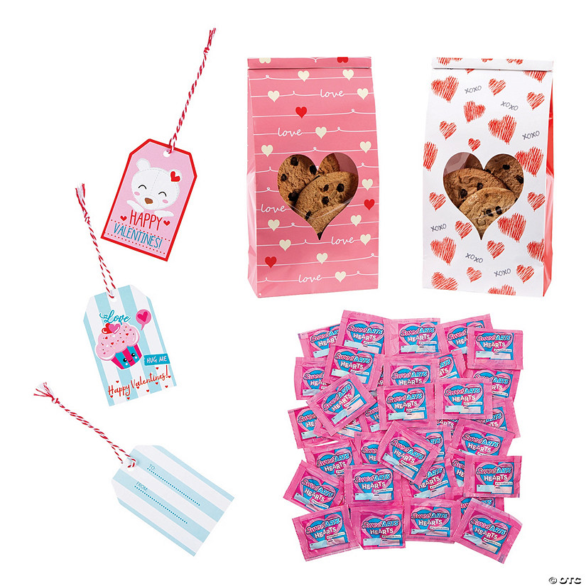 Conversation Hearts with Bag Valentine Exchanges Kit for 24 Image