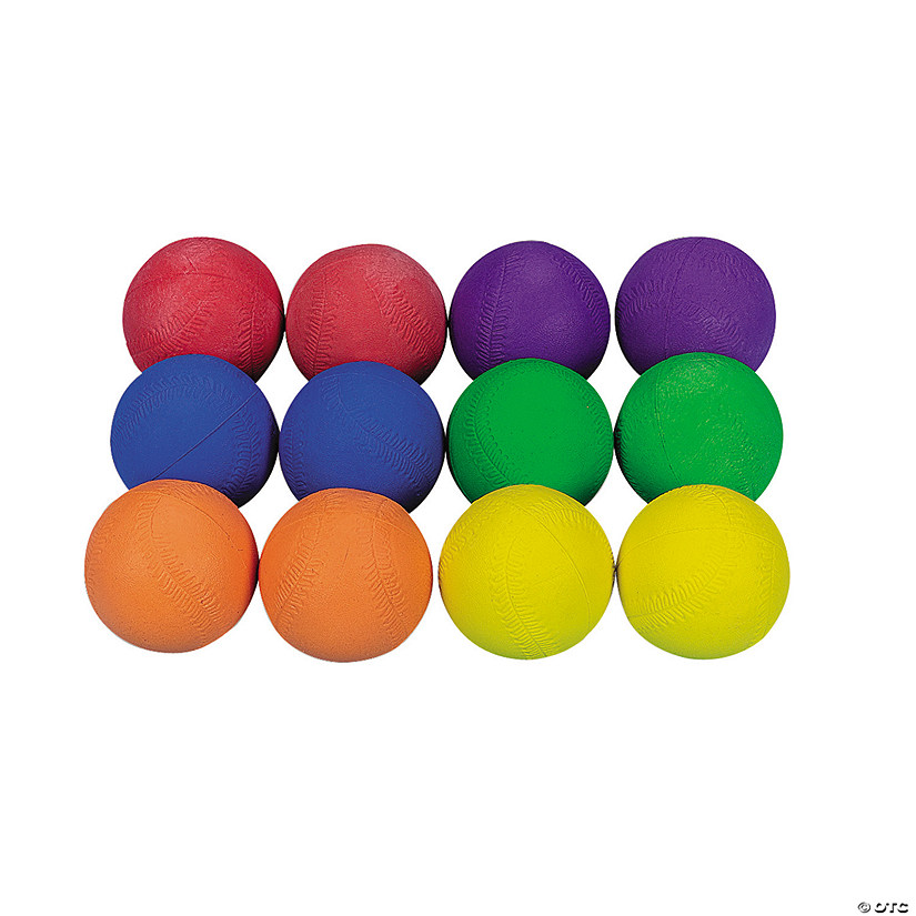 Cool Colorful Rubber Baseballs - 12 Pc. Image