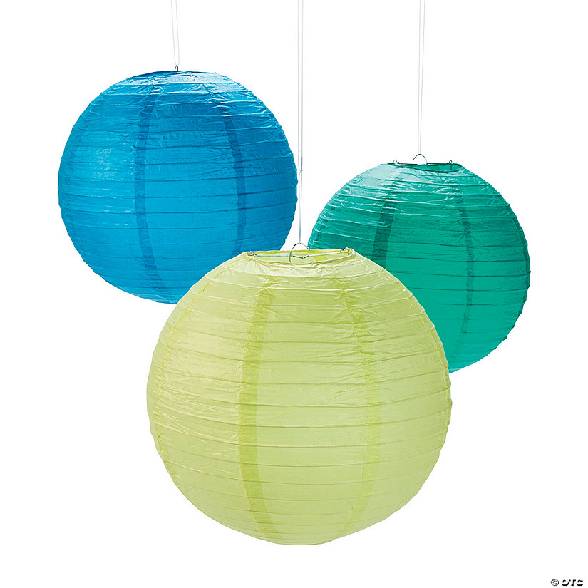 Cool Colors Hanging Paper Lanterns - Discontinued