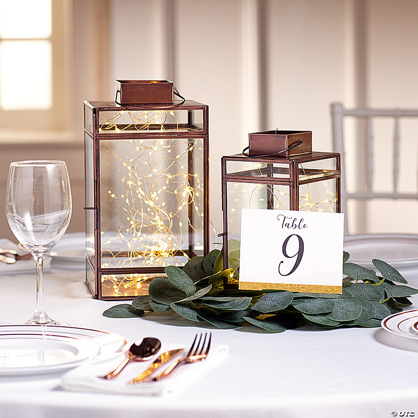 Copper Lanterns & Fairy Lights Centerpiece Kit for 6 Tables Image