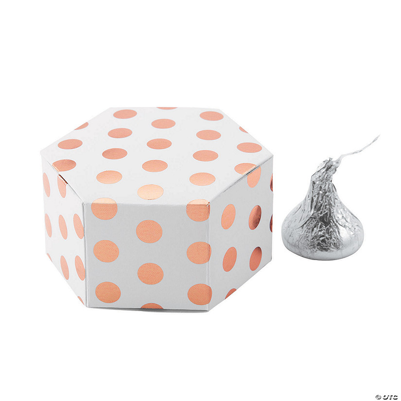 Copper Polka Dot Hexagon Favor Boxes Oriental Trading