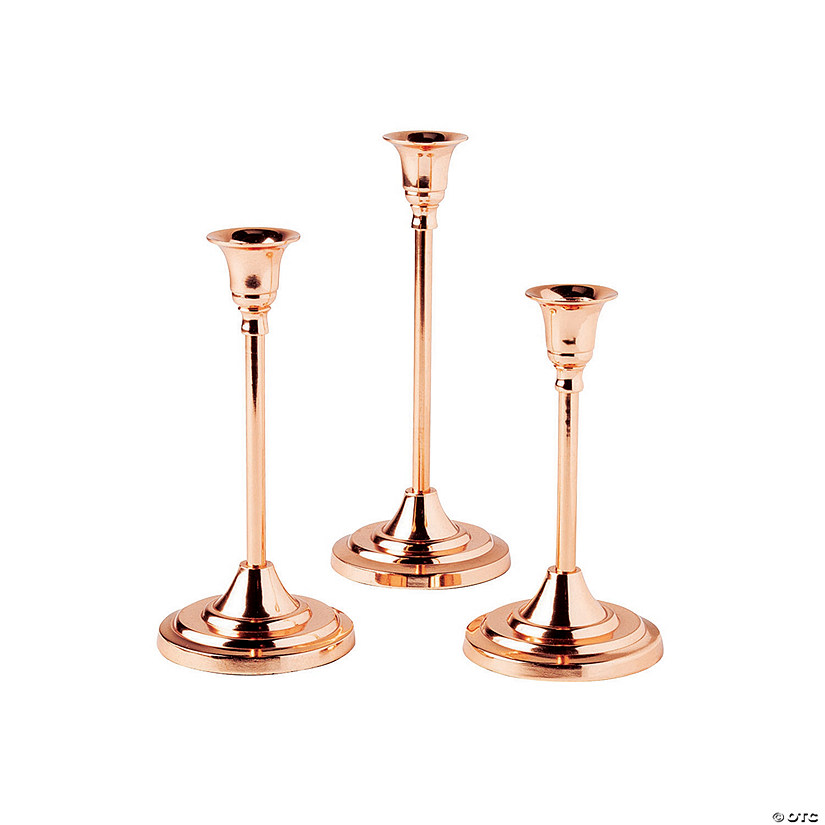 Copper Taper Candle Holder Set 3 Pc. Oriental Trading