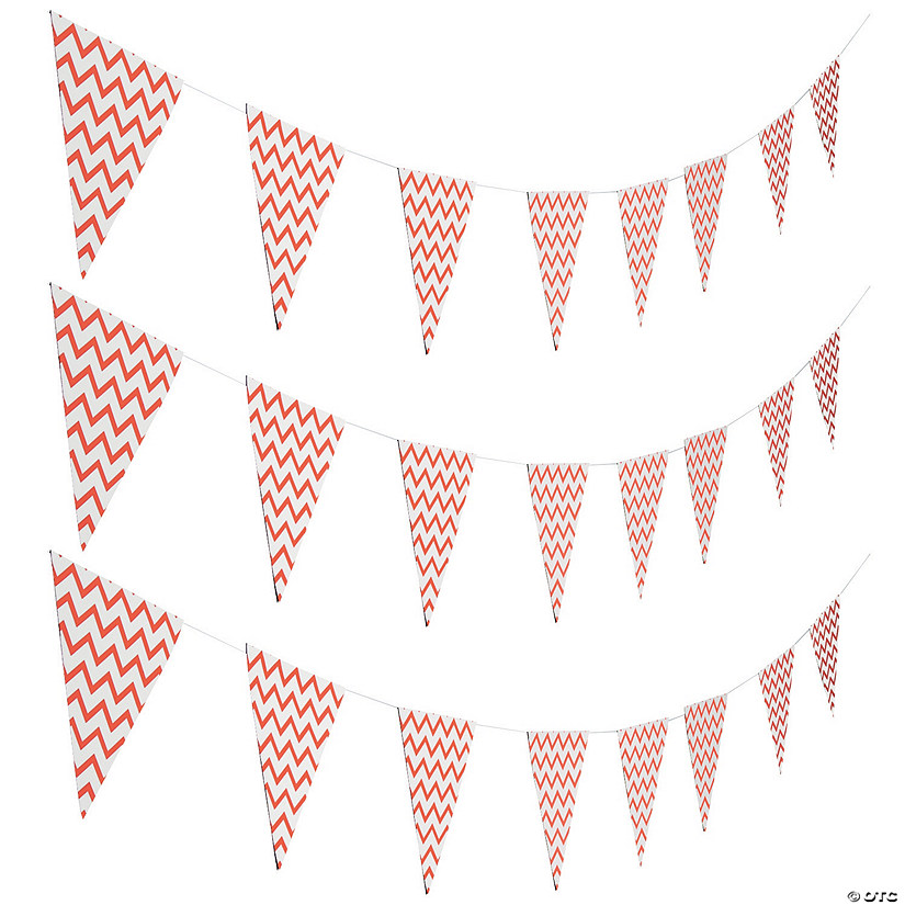 Coral Chevron Pennant Banner Image