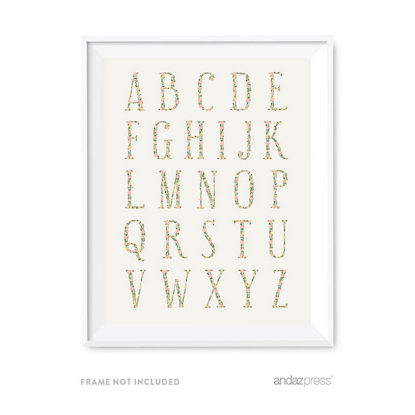 Coral Floral Roses Alphabet Set Image