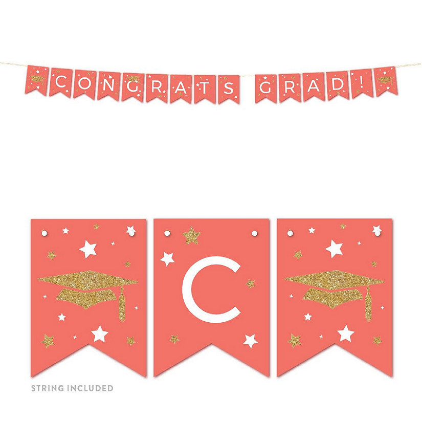 Coral Gold Congrats Grad 5ft Image