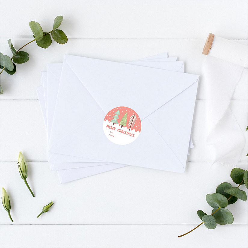 Coral Mint Christmas To/From Gift Labels Image