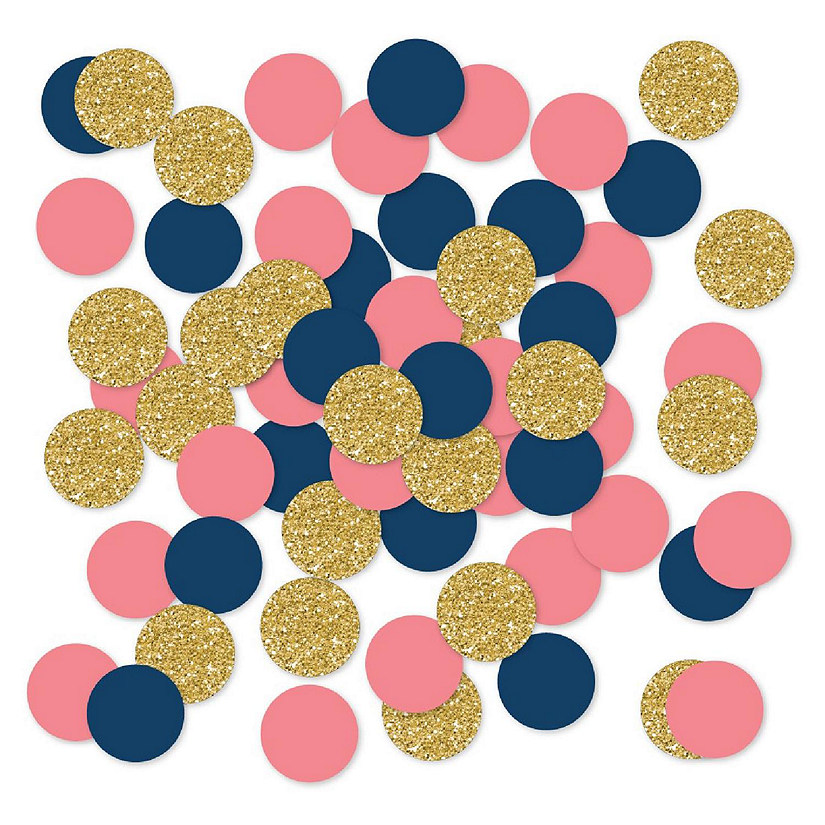 Coral Navy Gold Confetti, 180-Pack Image