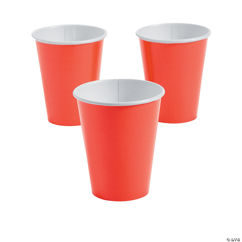 Coral Paper Cups - 24 Ct. Image