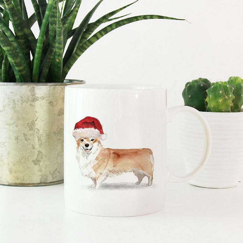 Corgi Santa Hat Ceramic Mug Image