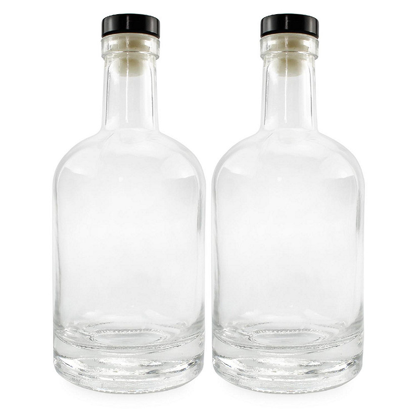 Cornucopia 12Ounce Liquor Bottles (2Pack); Clear Glass Bottles w/T