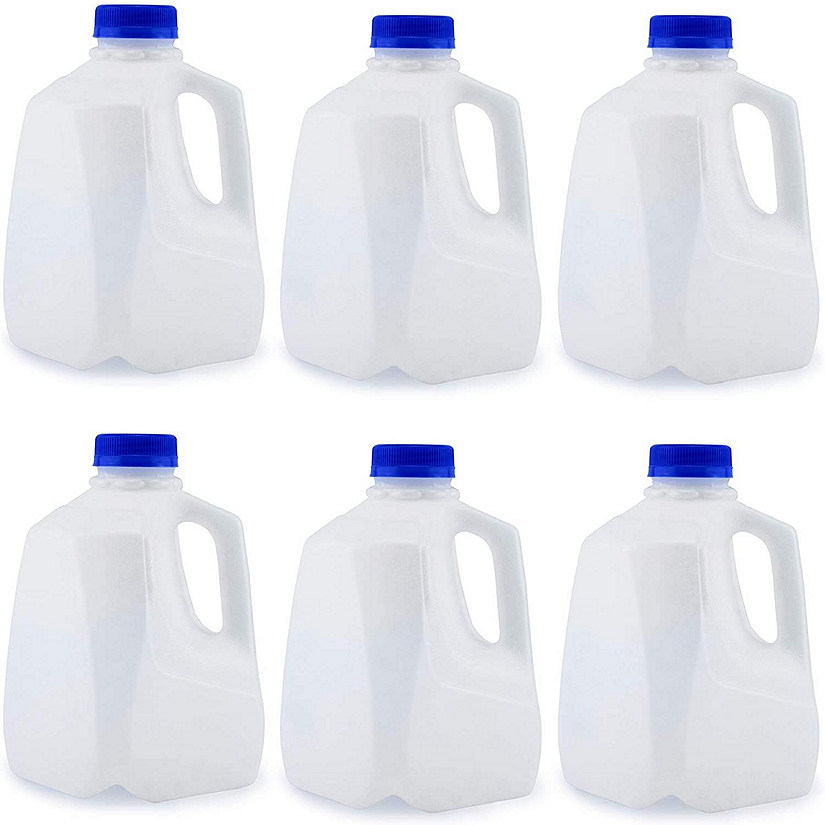 Cornucopia 32oz Plastic Jugs (6-Pack); 1-Quart / 32-Ounce Bottles with Caps for Juice, Water, Sports and Protein Drinks and Milk, BPA-Free Image
