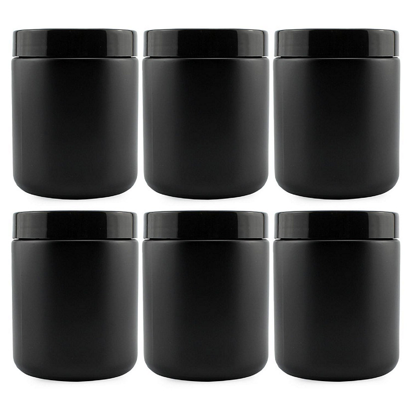 https://s7.orientaltrading.com/is/image/OrientalTrading/PDP_VIEWER_IMAGE/cornucopia-8oz-black-coated-glass-jars-6-pack-cosmetic-jars-with-black-plastic-lids-and-black-matte-exterior-8-ounce---9-ounce-capacity~14459206$NOWA$