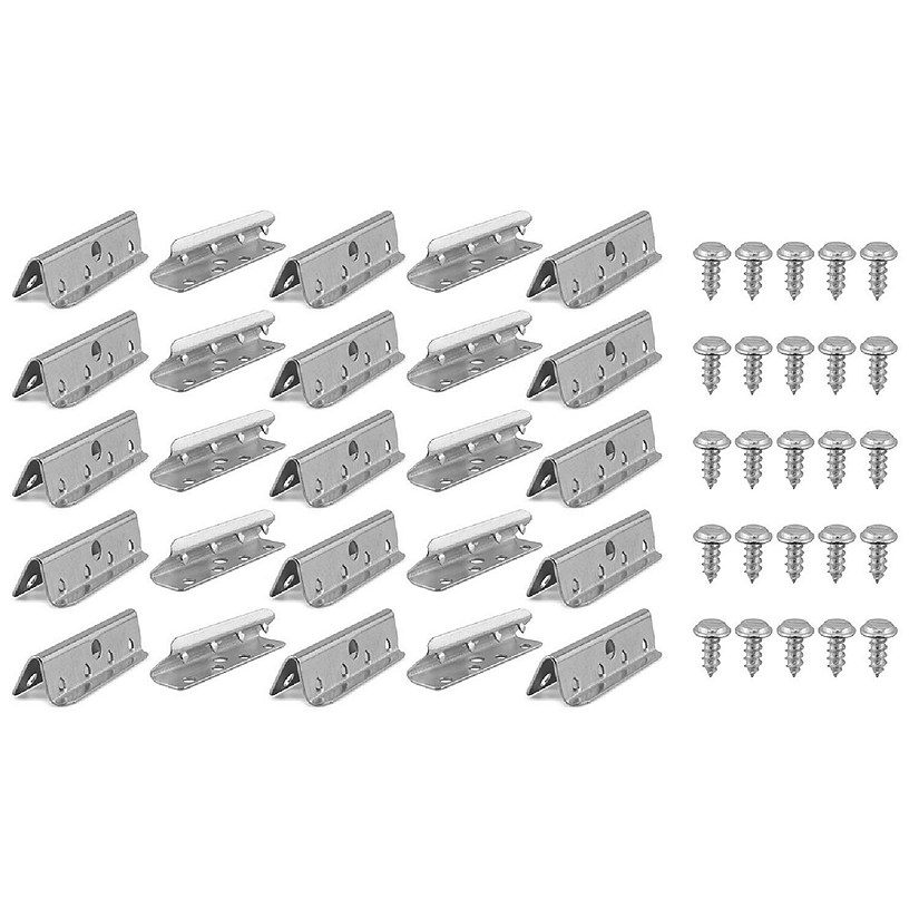 Cornucopia Metal Chair Webbings Clips (25-Pack); Replacement Upholstery Furniture Clamps with Screws Included Image