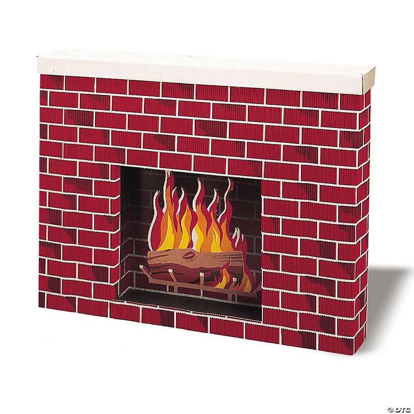 Corobuff Corrugated Fireplace, Tu-Tone Brick, 30"H x 38"W x 7"D, 1 Fireplace Image