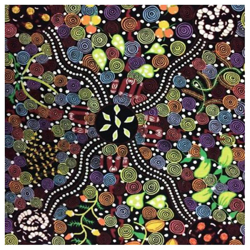 Corroboree  Black by Donna McNamara- Australian Aboriginal - Cotton Fabric by M & S Textiles Image