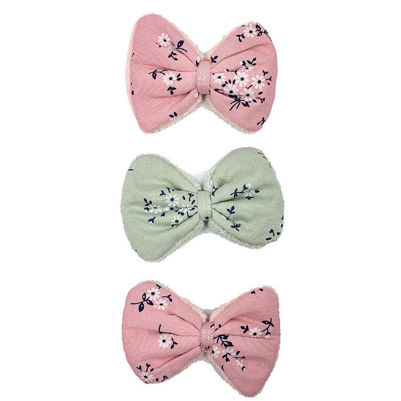 Cosmetic Hair Clips - 2 pink & 1 green Image