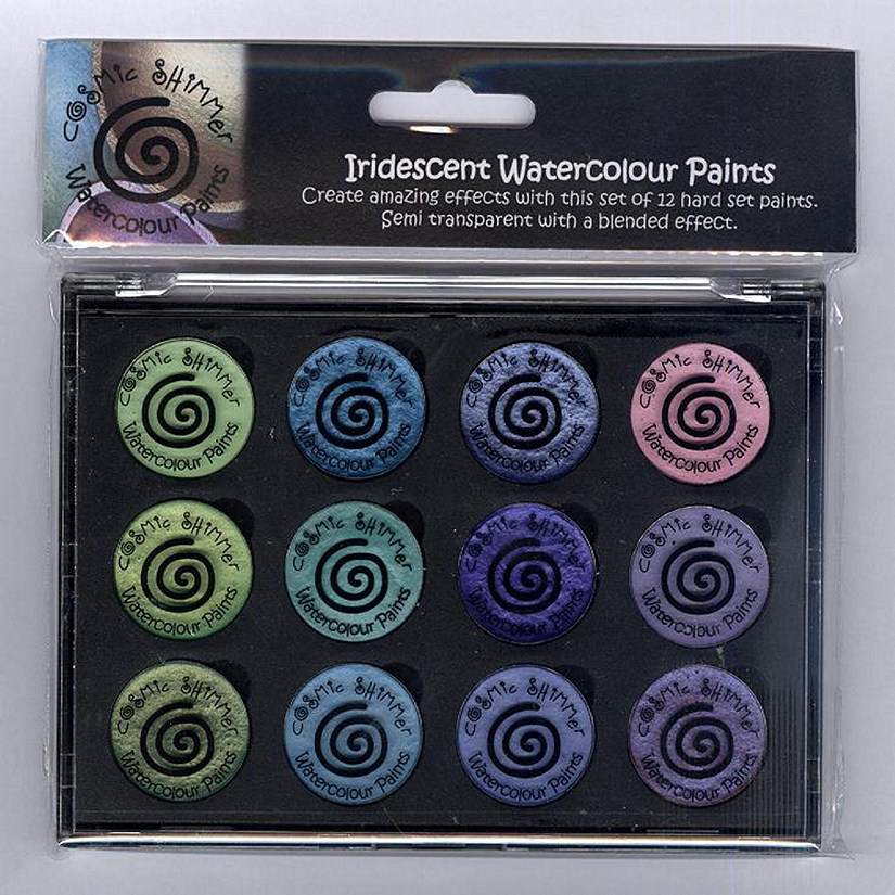 Cosmic Shimmer Iridescent Watercolour Pallet set   Greens   Purples Image
