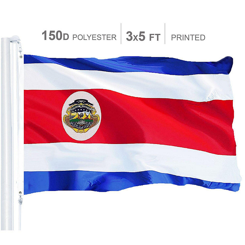Costa Rica Costa Rican Flag 150D Printed Polyester 3x5 Ft Image
