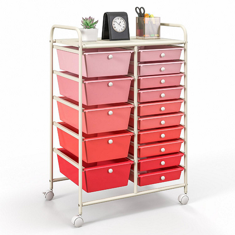 4-Drawer Rolling Storage Cart Drawer Cabinet Craft Storage Metal Rack  Organizer Shelf with Wheels Multicolor