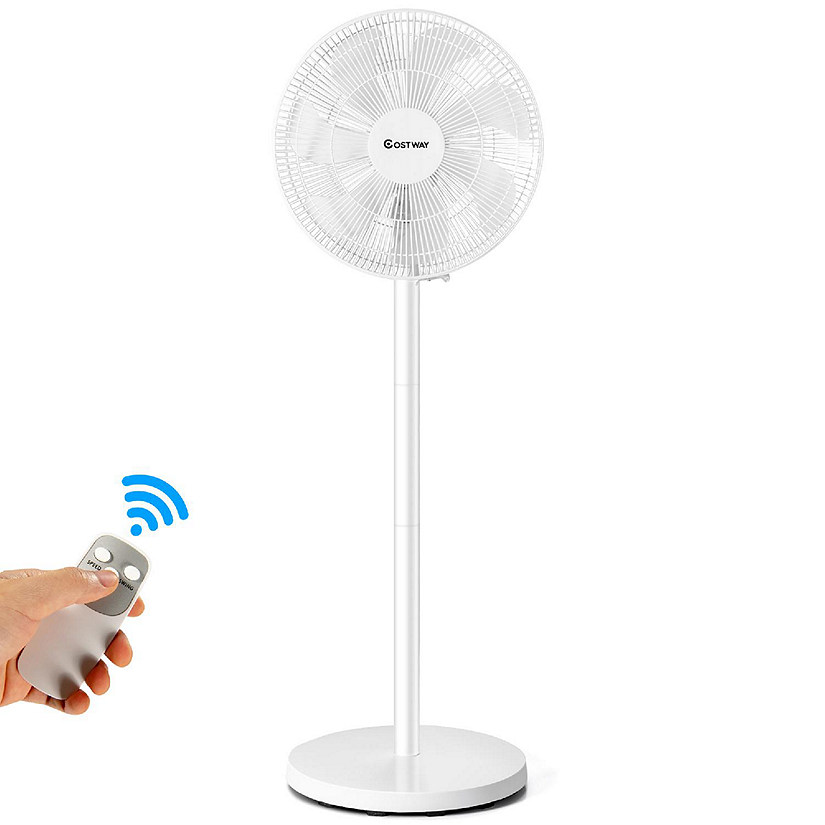 Costway 16'' Oscillating Pedestal Fan 3-Speed Adjustable Height w/ Remote Control Image
